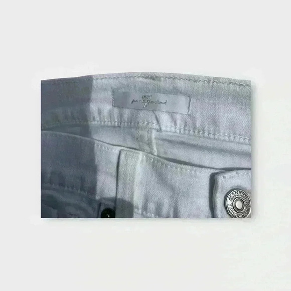 7 FOR ALL MANKIND Side Stripe High Waist Ankle Skinny Jeans In White Size 26 - Picture 10 of 10